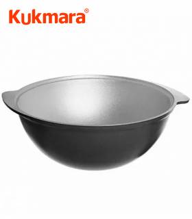 Kazan Wok Asia Dekorative Außenbeschichtung Aluguss 12 L Schwarz, Kukmara