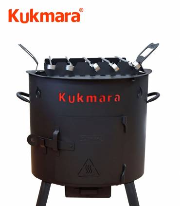 Spießaufsatz für einen 12 L Utschak / Feueroffen D 40 cm (mit Grillspieße 5 Stk.), Kukmara