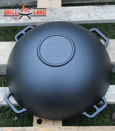 Kazan Gusseisen 12 Liter Robari Kasan mit Grillpfannendeckel aus Gusseisen Wok Asia