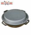 Kazan Gusseisen 15 Liter Robari Kasan mit Grillpfannendeckel aus Gusseisen Wok Asia