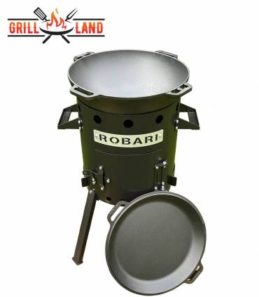 SET Feuerofen Utschak Robari U36 mit Kazan Gusseisen 12 Liter Robari mit Pfannendeckel aus Gusseisen