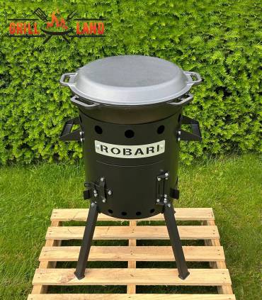 SET Feuerofen Utschak Robari U36 mit Kazan Gusseisen 12 Liter Robari mit Pfannendeckel aus Gusseisen