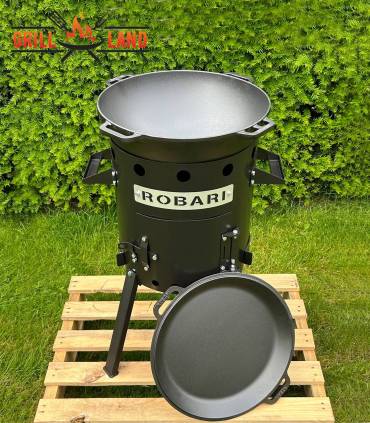 SET Feuerofen Utschak Robari U36 mit Kazan Gusseisen 12 Liter Robari mit Pfannendeckel aus Gusseisen
