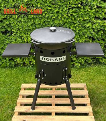 SET Feuerofen Utschak Robari UT36 mit 2 Ablagen und Kazan Gusseisen 15 Liter Robari mit Deckel aus Gusseisen