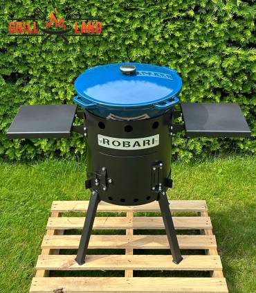 SET Feuerofen Utschak Robari UT36 mit 2 Ablagen und Kazan Gusseisen 12 Liter Robari mit Deckel aus Gusseisen emailliert