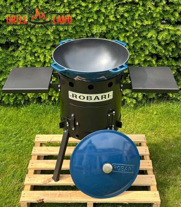 SET Feuerofen Utschak Robari UT36 mit 2 Ablagen und Kazan Gusseisen 12 Liter Robari mit Deckel aus Gusseisen emailliert