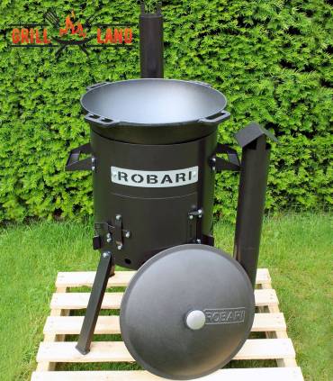 SET Feuerofen mit Schornstein, Utschak US36 mit Kazan Gusseisen 12 Liter Robari mit Deckel aus Gusseisen