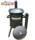 SET Feuerofen mit Schornstein, Utschak US36 mit Kazan Gusseisen 12 Liter Robari mit Deckel aus Gusseisen