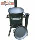 SET Feuerofen mit Schornstein, Utschak US36 mit Kazan Gusseisen 12 Liter Robari mit Pfannendeckel aus Gusseisen