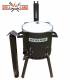 SET Feuerofen mit Schornstein, Utschak US40 mit Kazan usbekisch 12 Liter aus Gusseisen mit Aludeckel, Boden rund