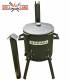 SET Feuerofen mit Schornstein, Utschak US40 mit Kazan Gusseisen 15 Liter Robari mit Deckel aus Gusseisen