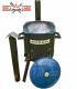 SET Feuerofen mit Schornstein, Utschak US40 mit Kazan Gusseisen 12 Liter Robari mit Deckel aus Gusseisen emailliert