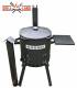 SET Feuerofen UST40 mit Schornstein und 2 Ablagen mit Kazan Gusseisen 15 Liter Robari mit Deckel aus Gusseisen
