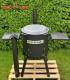 SET Feuerofen UST40 mit Schornstein und 2 Ablagen mit Kazan Gusseisen 15 Liter Robari mit Grilldeckel aus Gusseisen