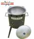 SET Feuerofen Utschak Robari U40E mit Kazan usbekisch 12 Liter aus Gusseisen mit Aludeckel, Boden rund