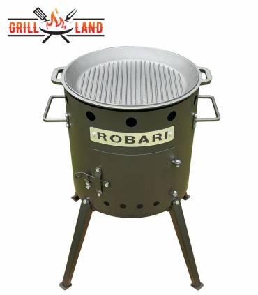 SET Feuerofen Utschak Robari U40E mit Grilldeckel 40cm aus Gusseisen