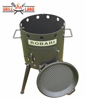 SET Feuerofen Utschak Robari U40E mit Grilldeckel 40cm aus Gusseisen