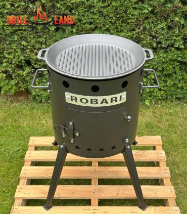 SET Feuerofen Utschak Robari U40E mit Grilldeckel 40cm aus Gusseisen