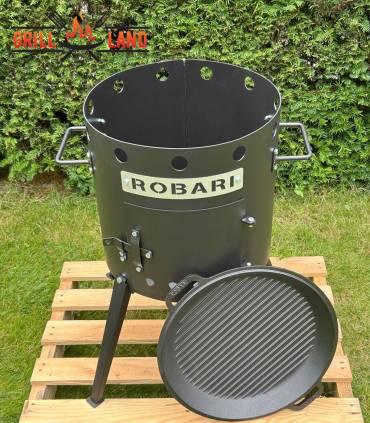 SET Feuerofen Utschak Robari U40E mit Grilldeckel 40cm aus Gusseisen