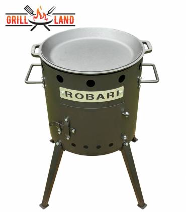 SET Feuerofen Utschak Robari U40E mit Pfannendeckel 40cm aus Gusseisen