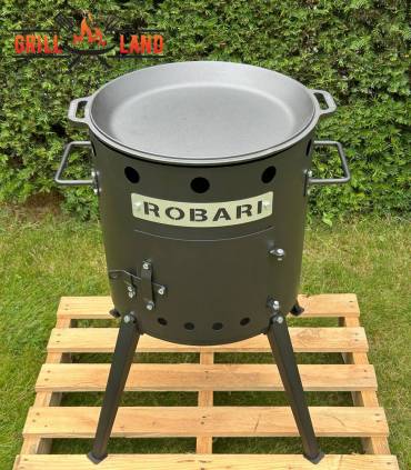 SET Feuerofen Utschak Robari U40E mit Pfannendeckel 40cm aus Gusseisen