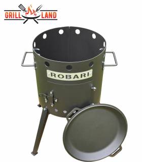 SET Feuerofen Utschak Robari U40E mit Pfannendeckel 40cm aus Gusseisen