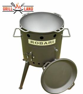 SET Feuerofen Utschak Robari U40E mit Kazan Gusseisen 15 Liter Robari mit Pfannendeckel aus Gusseisen