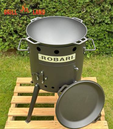 SET Feuerofen Utschak Robari U40E mit Kazan Gusseisen 15 Liter Robari mit Pfannendeckel aus Gusseisen