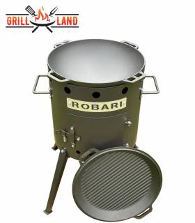SET Feuerofen Utschak Robari U40E mit Kazan Gusseisen 12 Liter Robari mit Grilldeckel aus Gusseisen