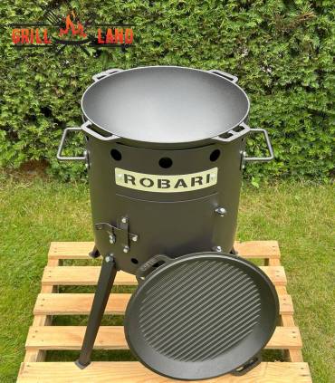 SET Feuerofen Utschak Robari U40E mit Kazan Gusseisen 15 Liter Robari mit Grilldeckel aus Gusseisen
