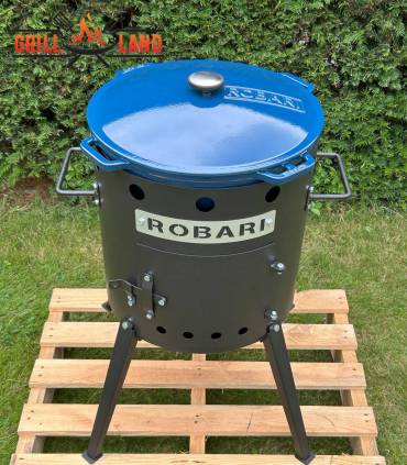 SET Feuerofen Utschak Robari U40E mit Kazan Gusseisen 15 Liter Robari mit Deckel aus Gusseisen emailliert