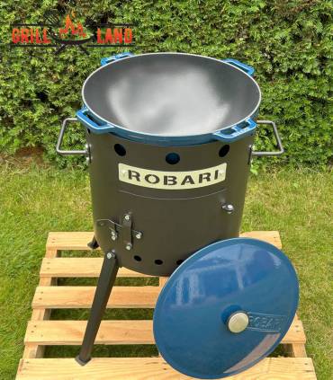 SET Feuerofen Utschak Robari U40E mit Kazan Gusseisen 15 Liter Robari mit Deckel aus Gusseisen emailliert