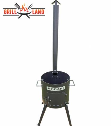 Feuerofen Utschak/Utchak Robari 40 cm mit Schornstein US40E für Kazan 12 - 15 Liter, Feldküche, Feuertonne für Feuerplatte