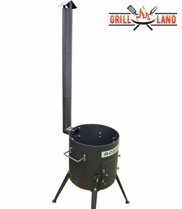 Feuerofen Utschak/Utchak Robari 40 cm mit Schornstein US40E für Kazan 12 - 15 Liter, Feldküche, Feuertonne für Feuerplatte