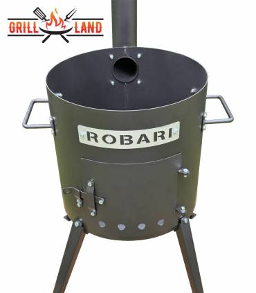 Feuerofen Utschak/Utchak Robari 40 cm mit Schornstein US40E für Kazan 12 - 15 Liter, Feldküche, Feuertonne für Feuerplatte