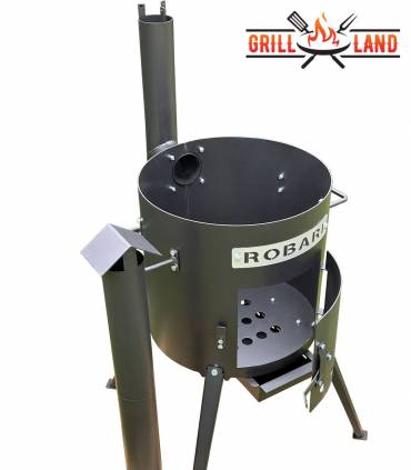 Feuerofen Utschak/Utchak Robari 40 cm mit Schornstein US40E für Kazan 12 - 15 Liter, Feldküche, Feuertonne für Feuerplatte