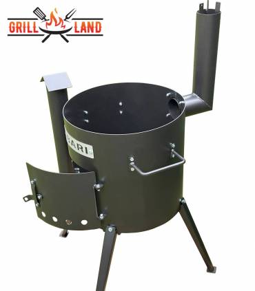 Feuerofen Utschak/Utchak Robari 40 cm mit Schornstein US40E für Kazan 12 - 15 Liter, Feldküche, Feuertonne für Feuerplatte