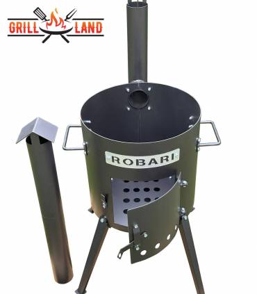 Feuerofen Utschak/Utchak Robari 40 cm mit Schornstein US40E für Kazan 12 - 15 Liter, Feldküche, Feuertonne für Feuerplatte