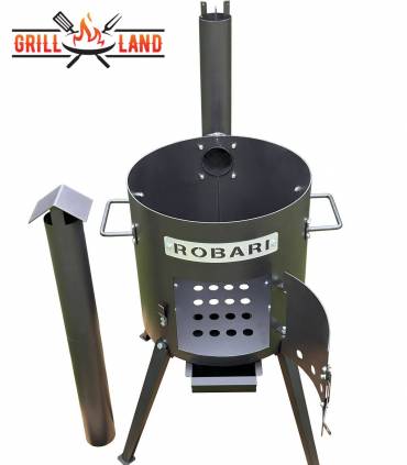 Feuerofen Utschak/Utchak Robari 40 cm mit Schornstein US40E für Kazan 12 - 15 Liter, Feldküche, Feuertonne für Feuerplatte