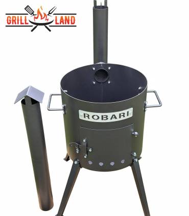 Feuerofen Utschak/Utchak Robari 40 cm mit Schornstein US40E für Kazan 12 - 15 Liter, Feldküche, Feuertonne für Feuerplatte