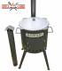 SET Feuerofen mit Schornstein, Utschak US40E mit Kazan usbekisch 12 Liter aus Gusseisen mit Aludeckel, Boden rund