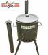 SET Feuerofen mit Schornstein, Utschak US40E mit Kazan Gusseisen 15 Liter Robari mit Deckel aus Gusseisen