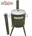 SET Feuerofen mit Schornstein, Utschak US40E mit Kazan Gusseisen 15 Liter Robari mit Deckel aus Gusseisen