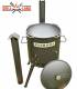 SET Feuerofen mit Schornstein, Utschak US40E mit Kazan Gusseisen 15 Liter Robari mit Deckel aus Gusseisen