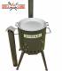 SET Feuerofen mit Schornstein, Utschak US40E mit Pfannendeckel aus Gusseisen