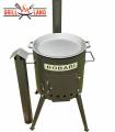 SET Feuerofen mit Schornstein, Utschak US40E mit Pfannendeckel aus Gusseisen