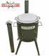 SET Feuerofen mit Schornstein, Utschak US40E mit Kazan Gusseisen 12 Liter Robari mit Pfannendeckel aus Gusseisen