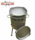 Set Feuerofen/Uchag Ø37 cm Grill-Land, Stahl 3 mm mit 12L Kazan Gusseisen Robari mit Pfannendeckel aus Gusseisen
