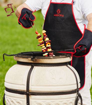 Amphora Tandoor Doppelter Haken geschmiedet