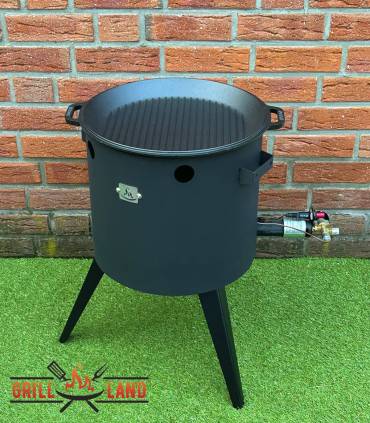 SET Gas-Feuerofen Utschak KOMFORT 37 cm, Stahl 3mm, mit Grilldeckel aus Gusseisen